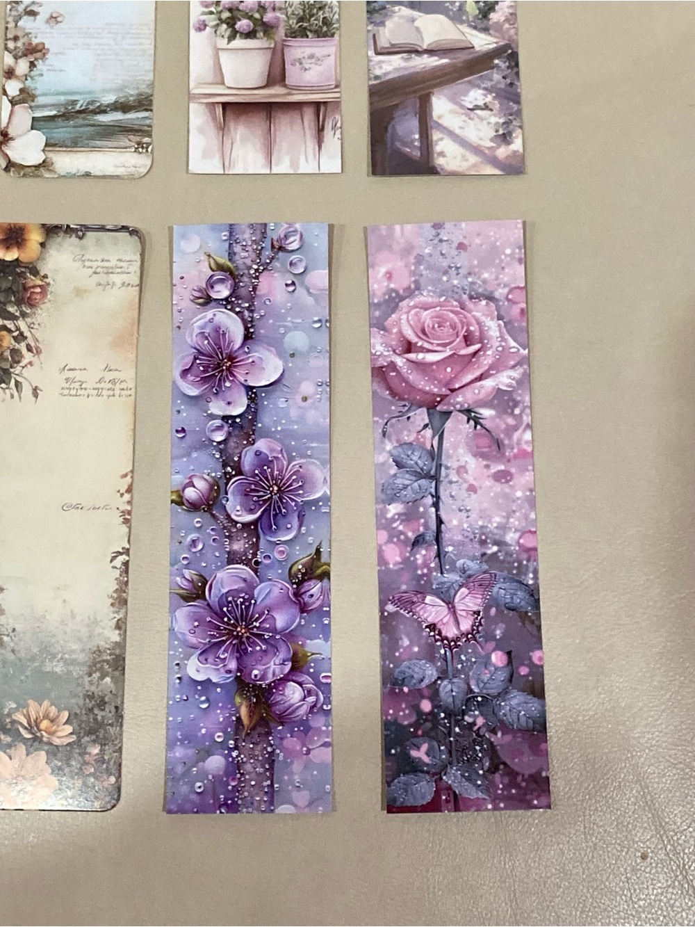 Floral English Garden Country Romantic Bookmarks Set of 8 - Picture 4 of 5